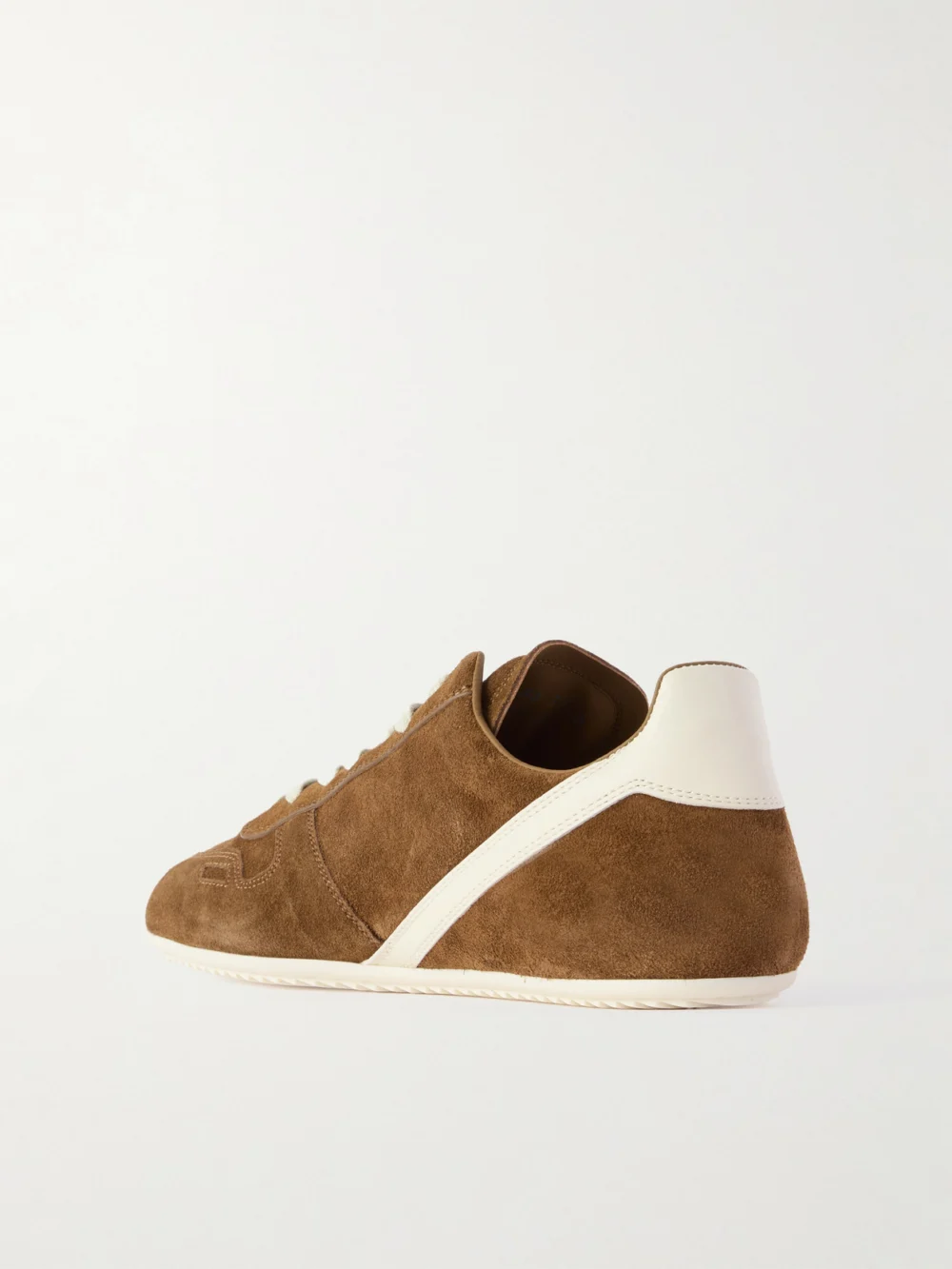 Back view of the Rick Owens Leather-trimmed Suede Sneakers
