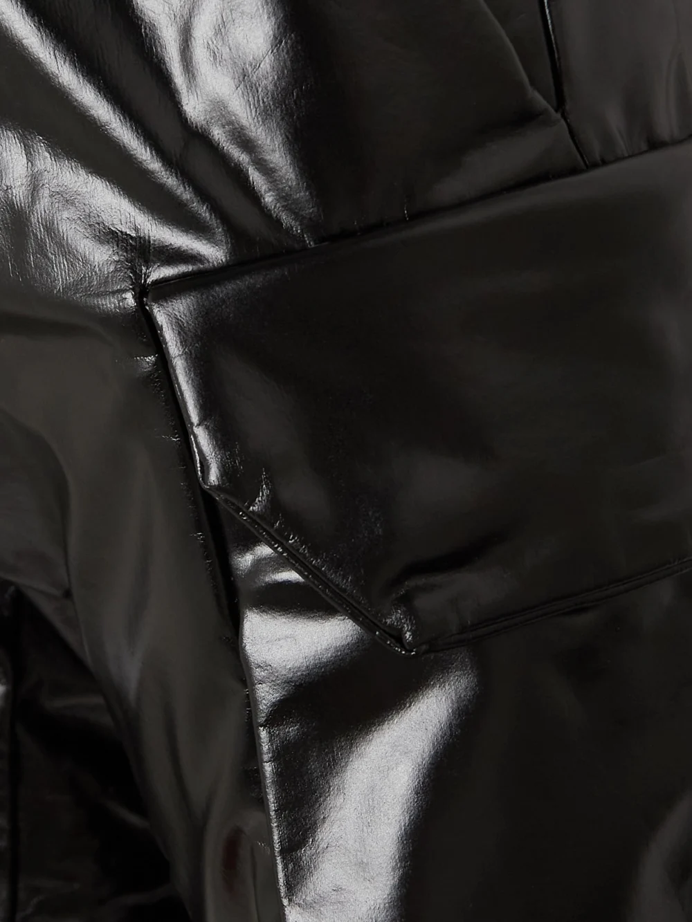 Close-up detail of the Rick Owens Mastodon Coated Cotton-blend Tapered Cargo Pants