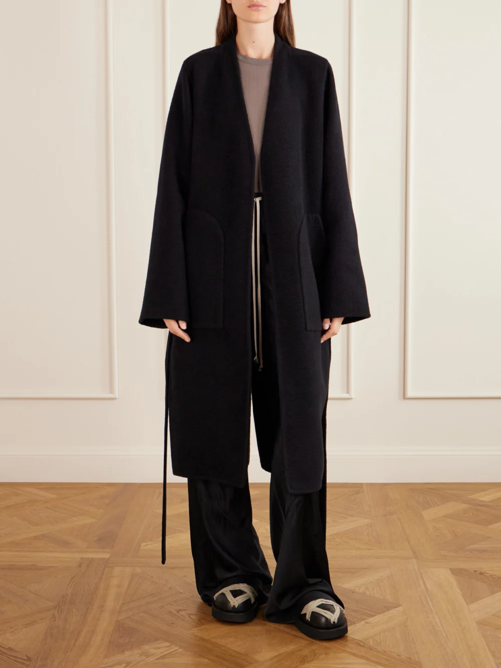 Rick Owens Megalace Platform Leather Mules, styled view