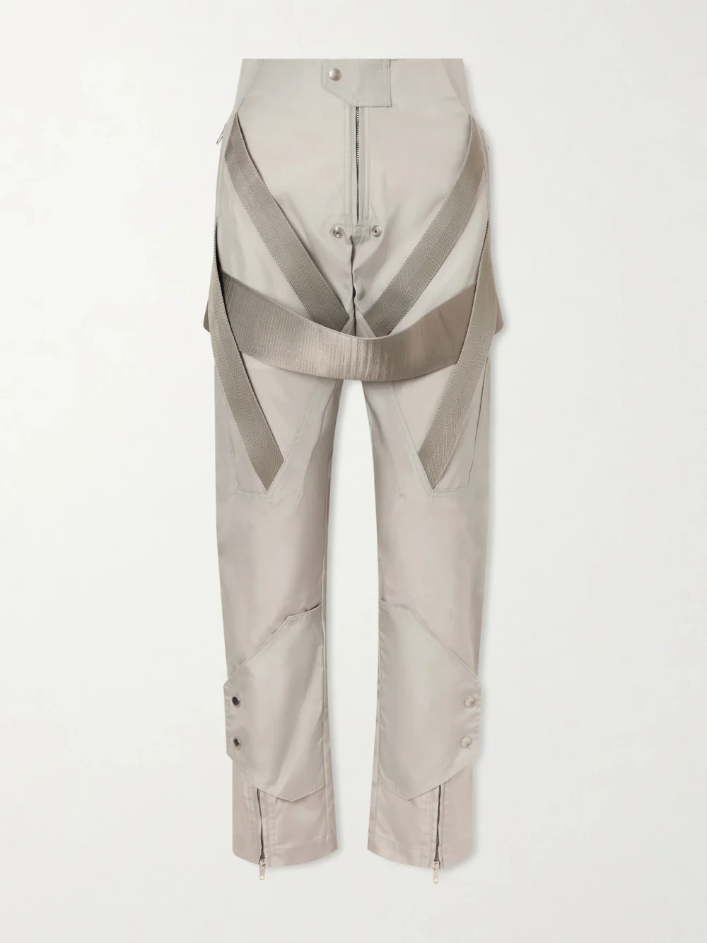 Rick Owens Megastrapped Motopants Belted Shell Straight-leg Pants in gray