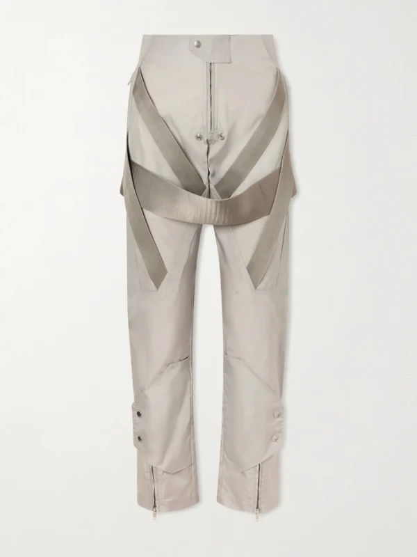Rick Owens Megastrapped Motopants Belted Shell Straight-leg Pants