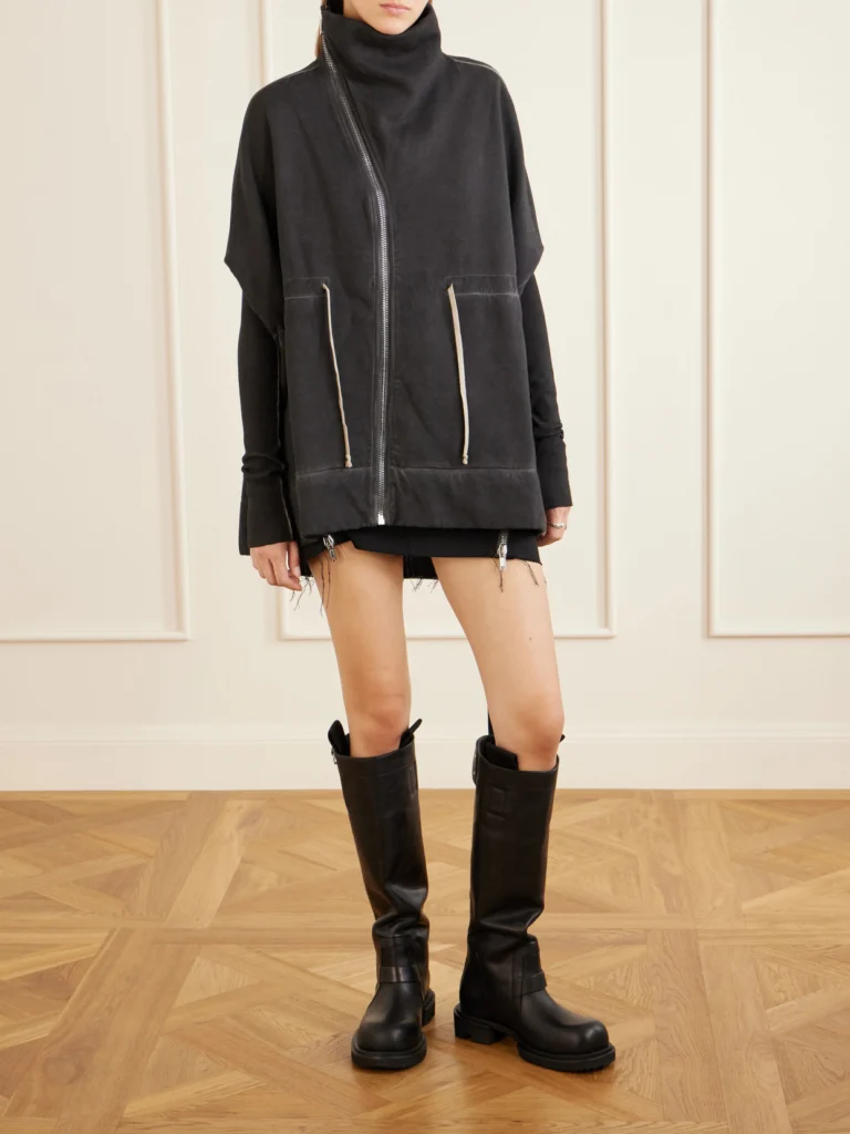 Rick Owens Mountain Sail Drawstring Cotton-jersey Jacket