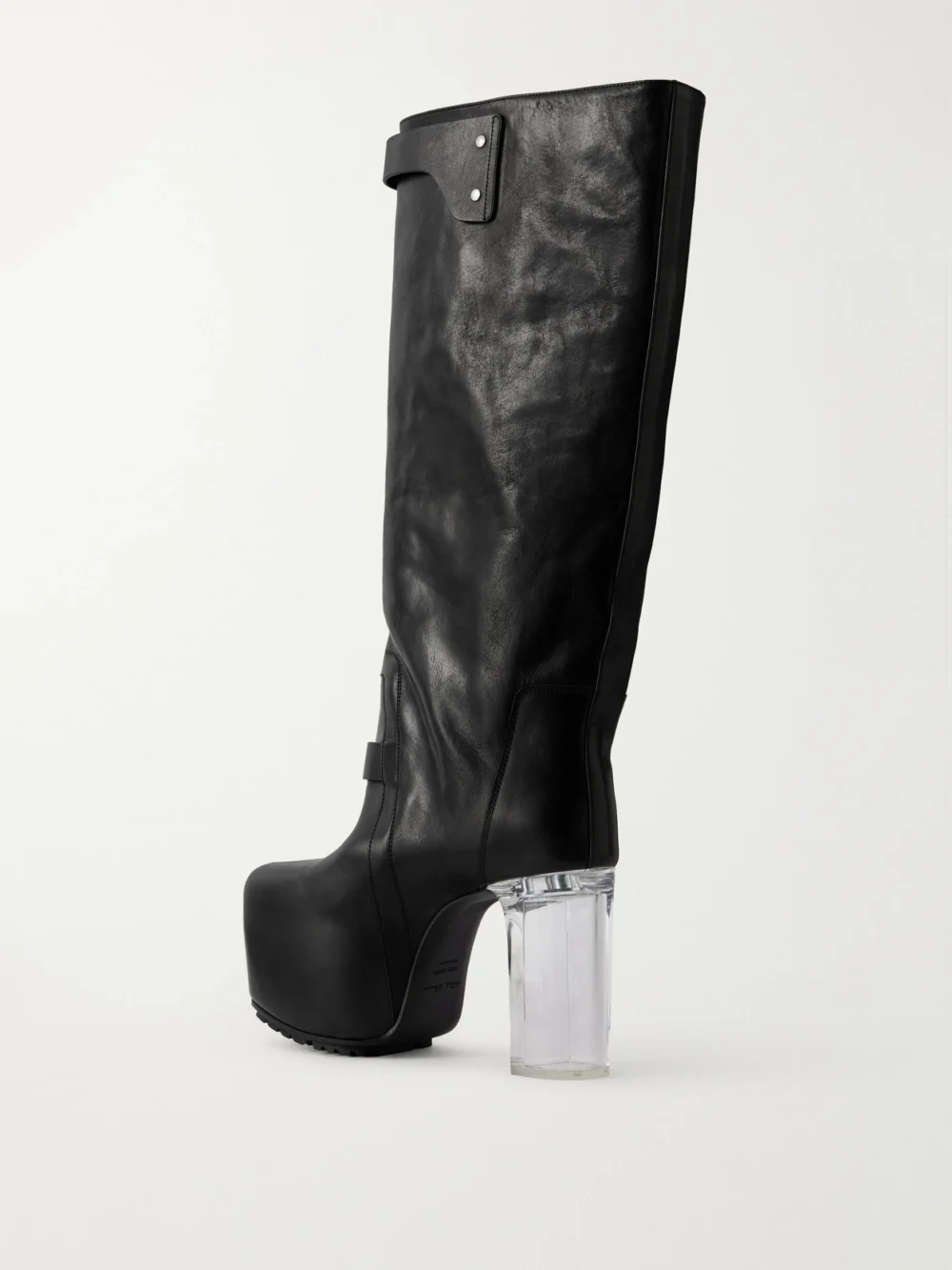 Back view of the Rick Owens Naska Kiss 120 Leather Knee Boots