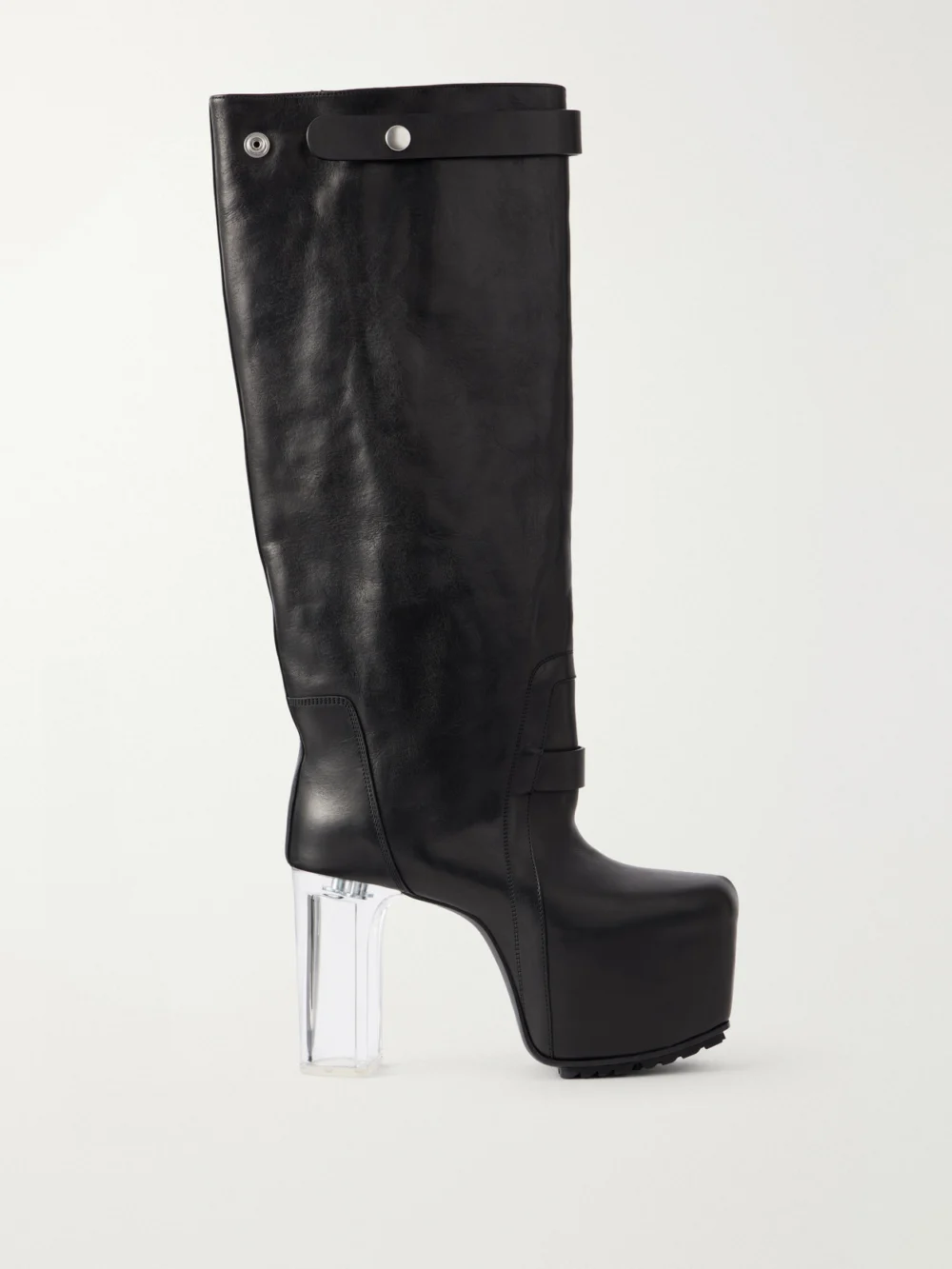 Rick Owens Naska Kiss 120 Leather Knee Boots in black