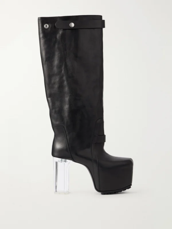 Rick Owens Naska Kiss 120 Leather Knee Boots