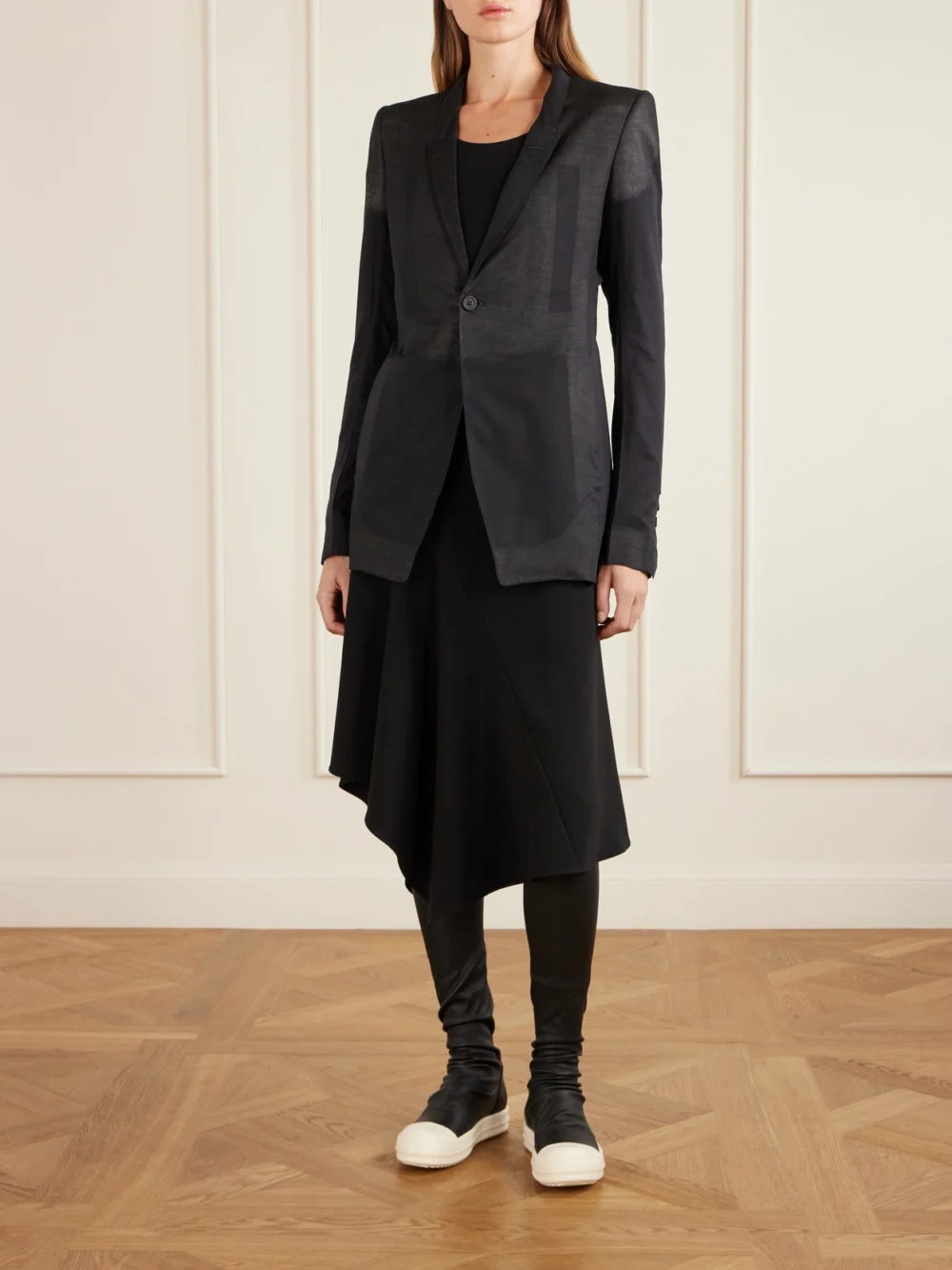 Rick Owens Paneled Cotton Blazer, worn by a model