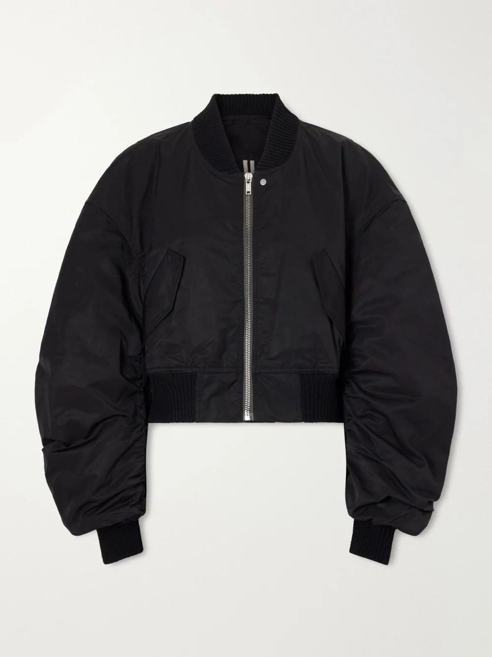 Rick Owens Secchia Padded Cropped Cotton-blend Bomber Jacket in black
