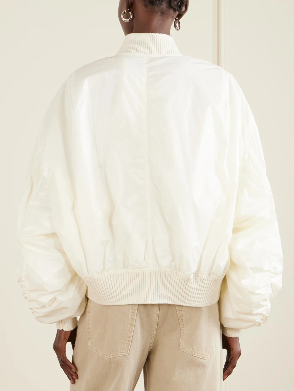 Back view of the Rick Owens Shell Bomber Jacket
