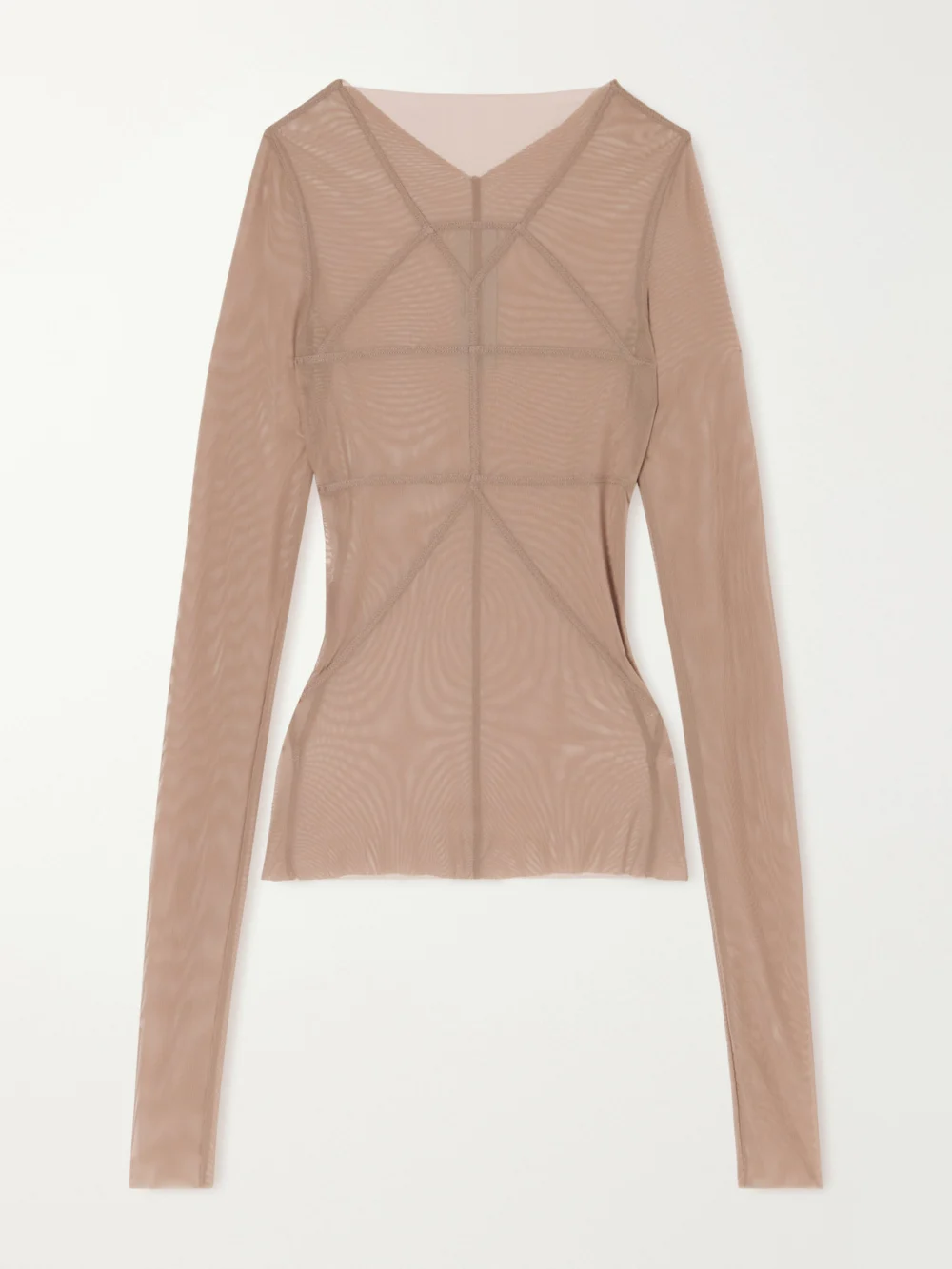 Rick Owens Stretch-tulle T-shirt in beige