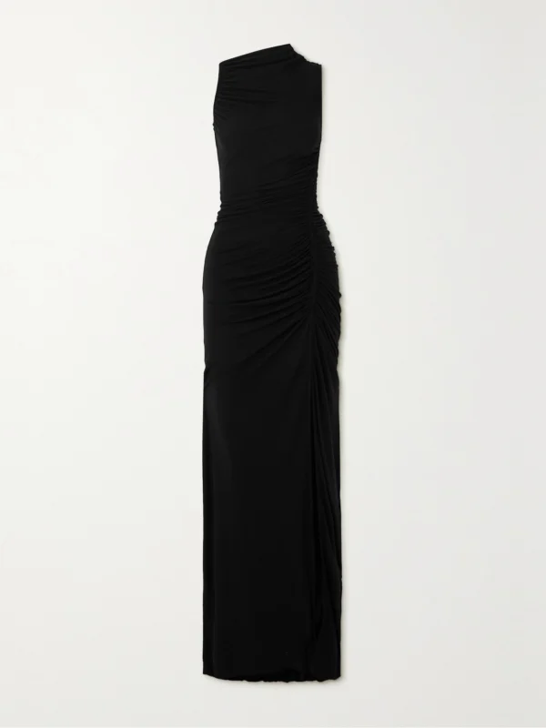 Rick Owens Svita Ruched Jersey Maxi Dress