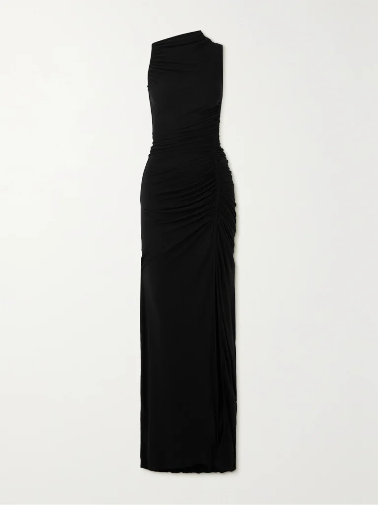 Rick Owens Svita Ruched Jersey Maxi Dress
