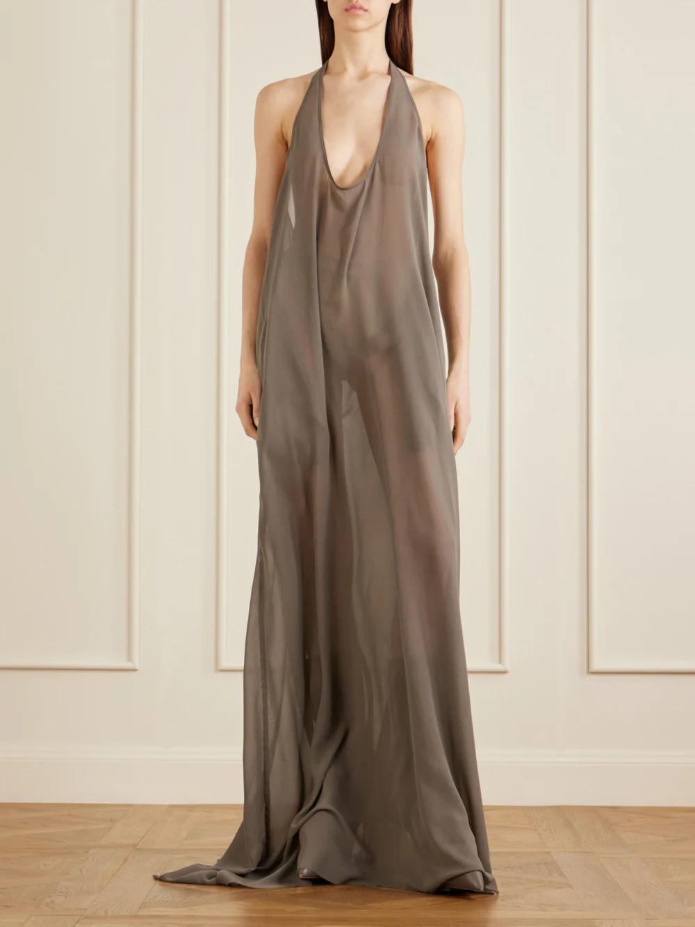 Rick Owens Taquito Gathered Leather Ankle Boots, styled view