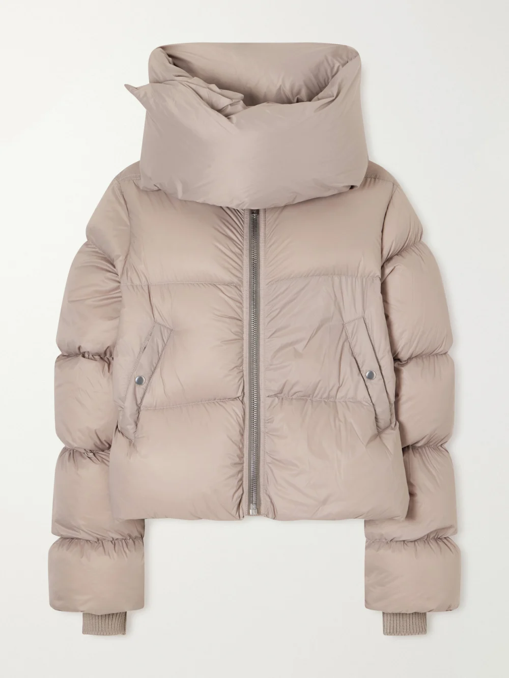 Rick Owens Tower Cropped Shell Down Jacket in blush