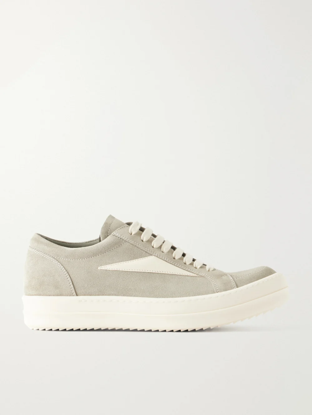 Rick Owens Vintage Suede-trimmed Leather Sneakers in beige