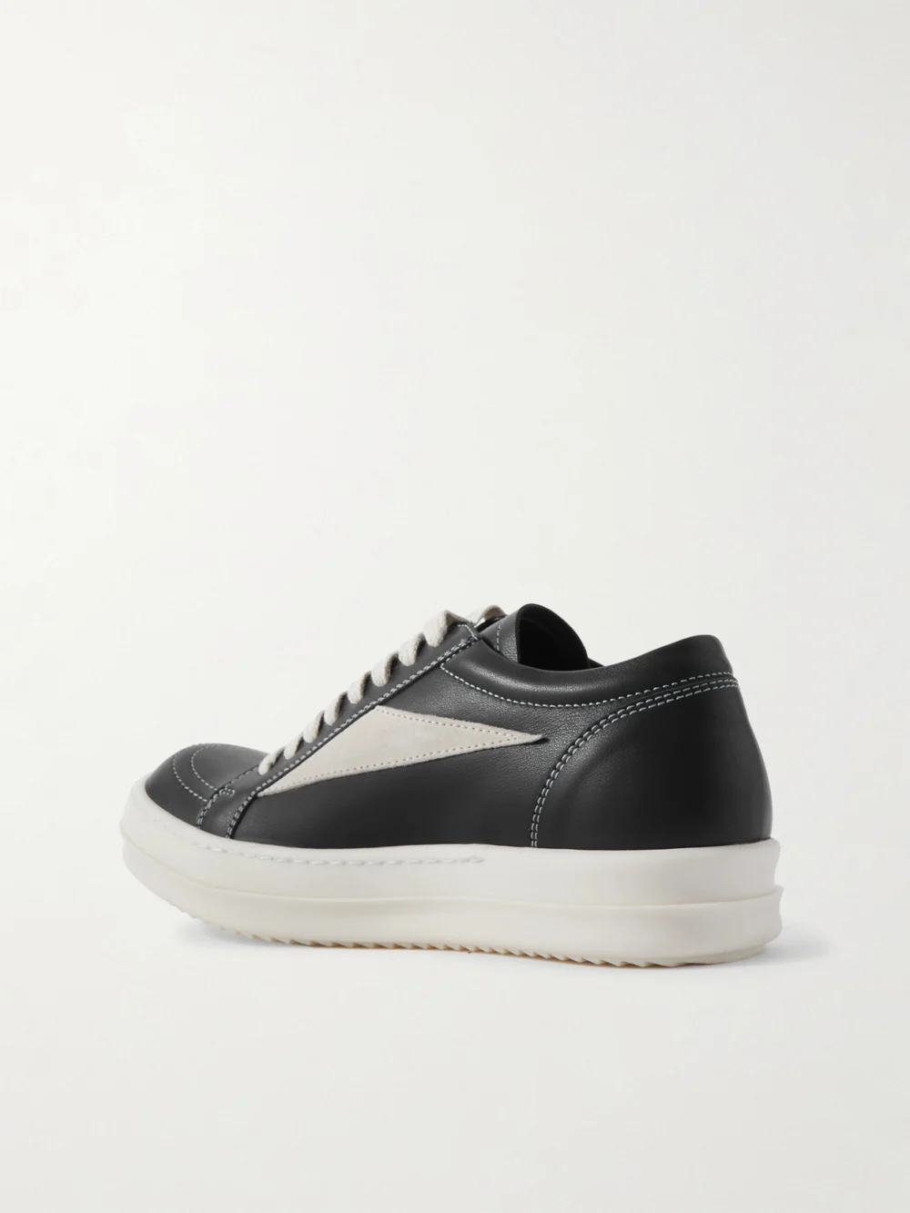 Back view of the Rick Owens Vintage Suede-trimmed Leather Sneakers