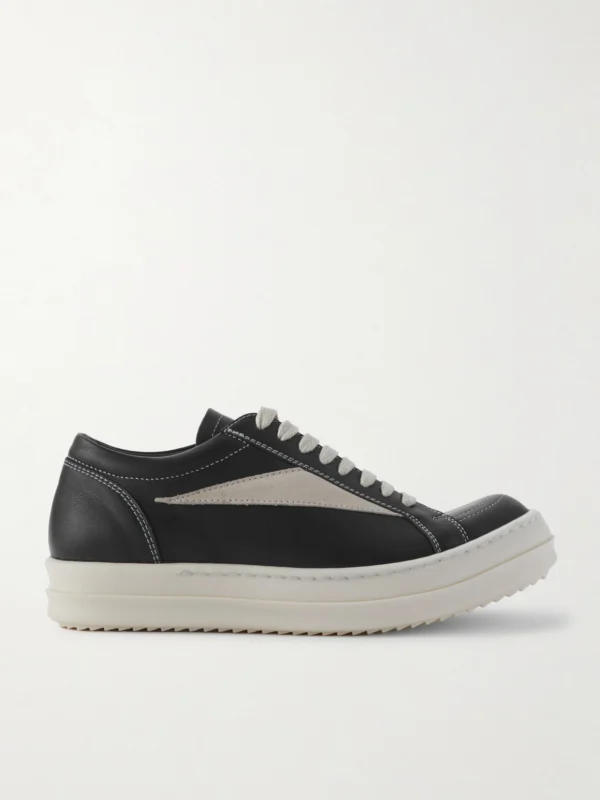 Rick Owens Vintage Suede-trimmed Leather Sneakers