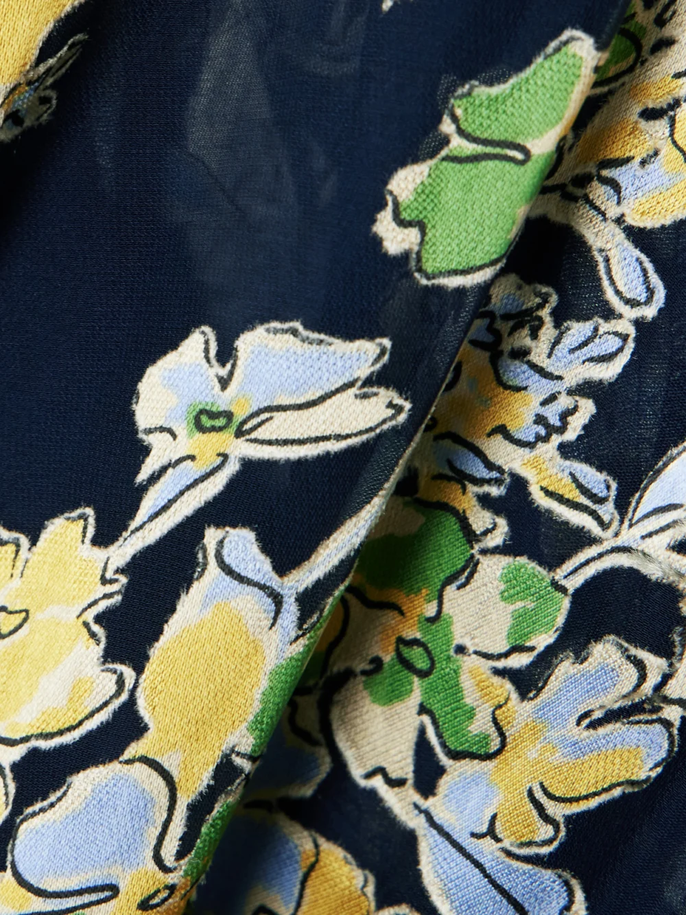 Close-up detail of the Rixo Anaya Pussy-bow Devoré-velvet Chiffon Mini Dress