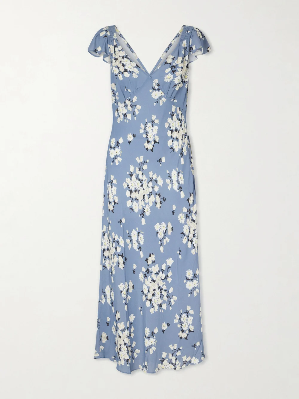 Rixo Cathy Floral-print Crepe Midi Dress in blue