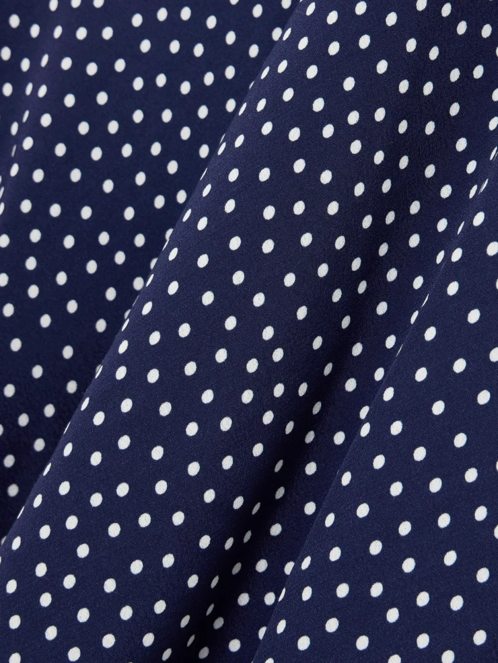 Close-up detail of the Rixo Sandrine Polka-dot Crepe Midi Dress