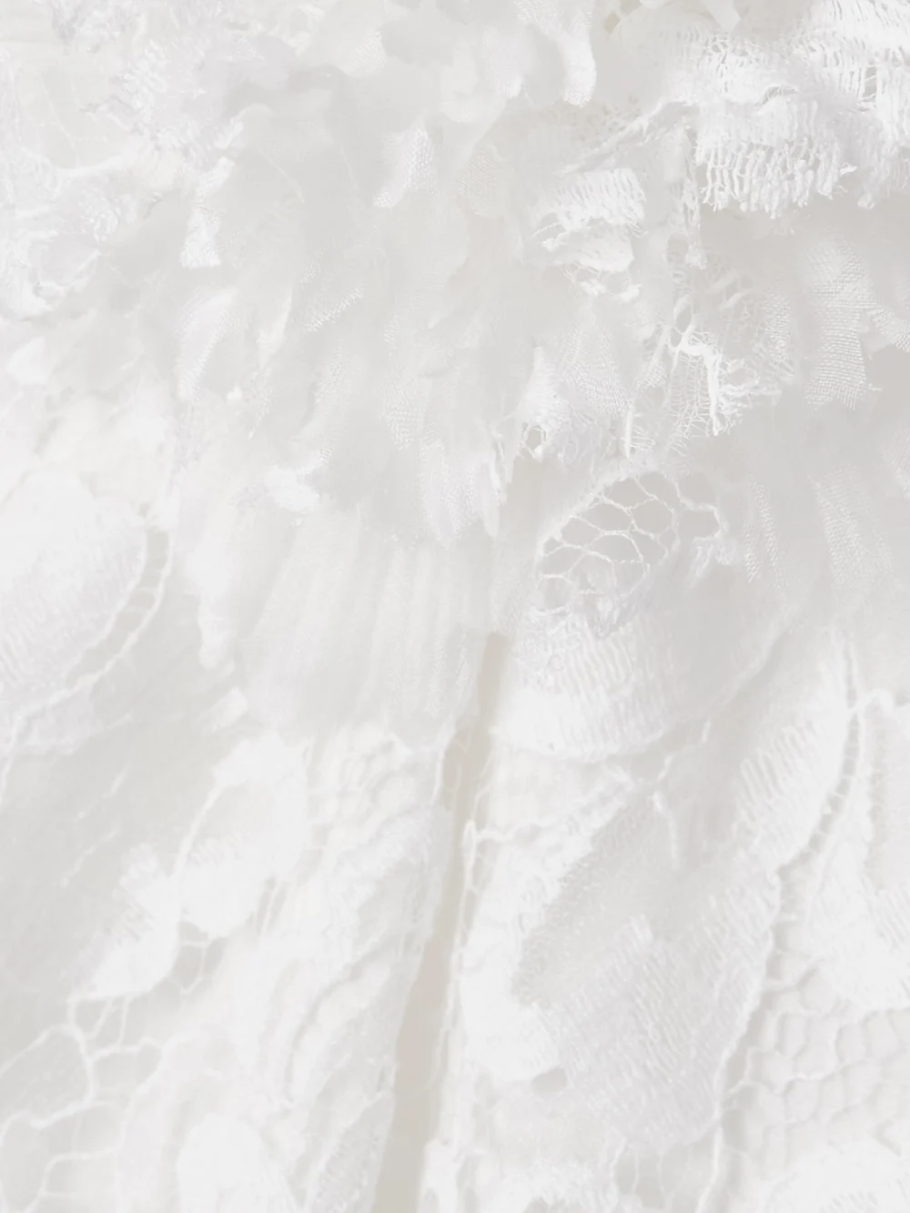 Close-up detail of the Rodarte Appliquéd Organic Cotton-blend Lace Gown