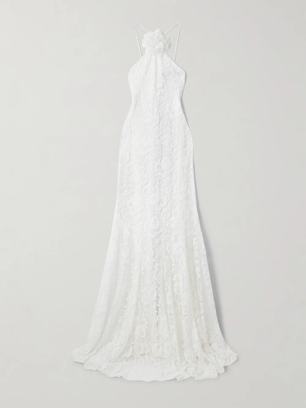 Rodarte Appliquéd Organic Cotton-blend Lace Gown in white