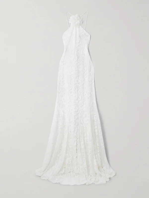 Rodarte Appliquéd Organic Cotton-blend Lace Gown