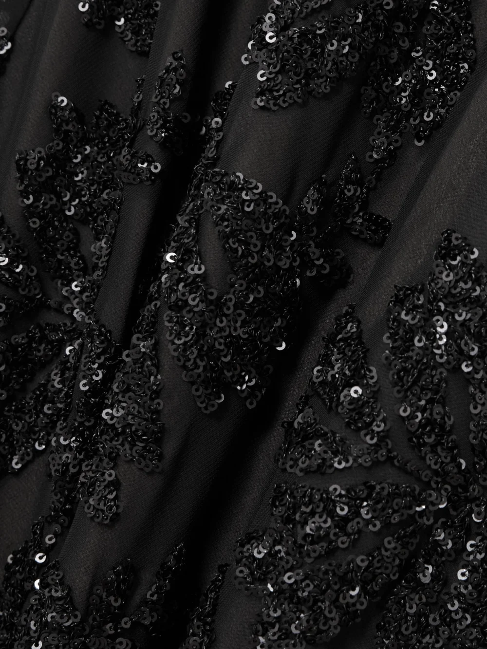 Close-up detail of the Rodarte Appliquéd Sequin-embellished Silk-trimmed Voile Gown