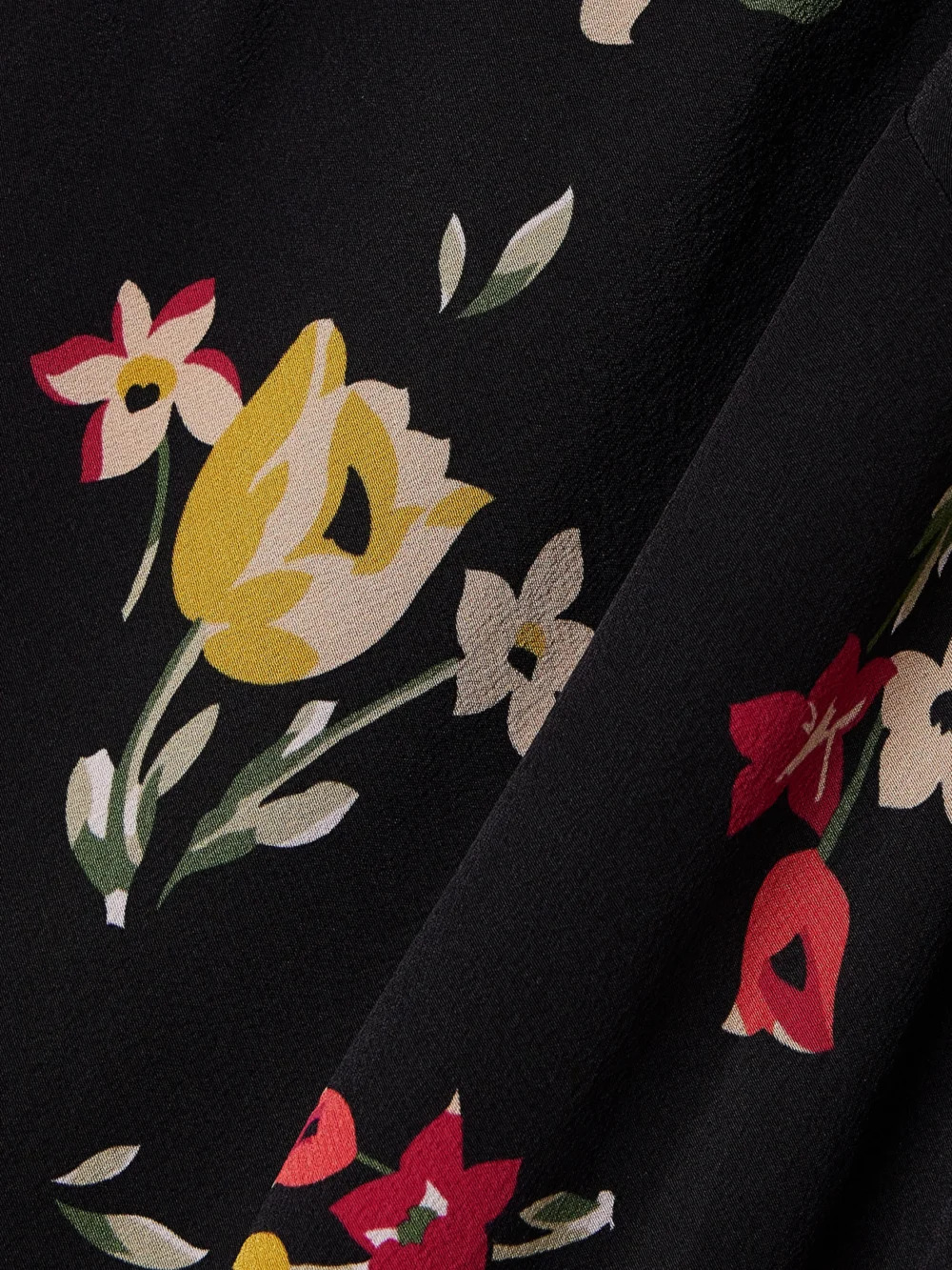 Close-up detail of the Rodarte Cape-effect Printed Silk-charmeuse Midi Dress