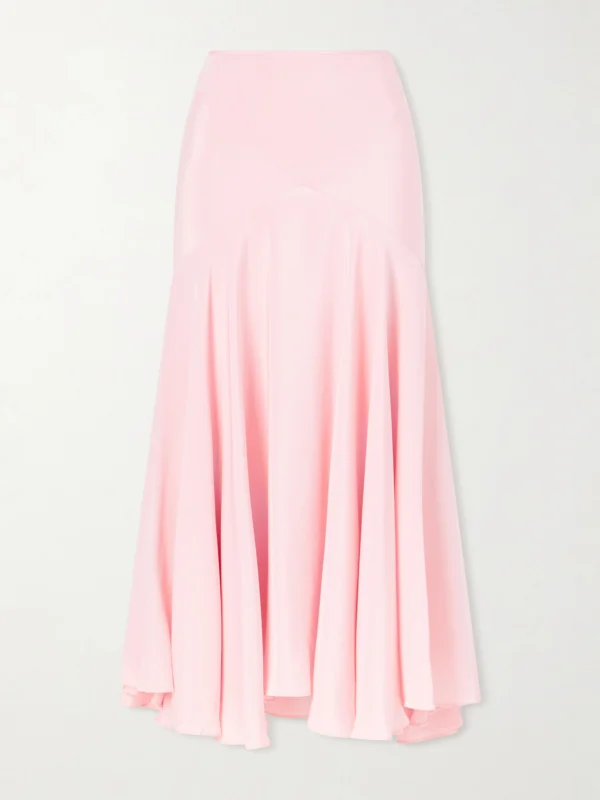 Rodarte Draped Silk-crepe Midi Skirt