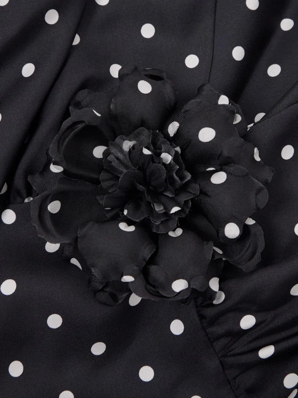 Close-up detail of the Rodarte Embellished Polka-dot Silk-twill Mini Dress