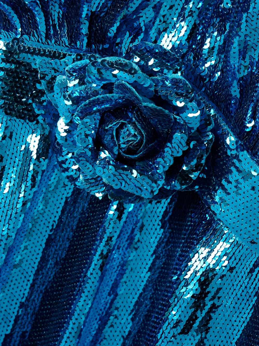 Close-up detail of the Rodarte Embellished Sequinned Tulle Halterneck Gown