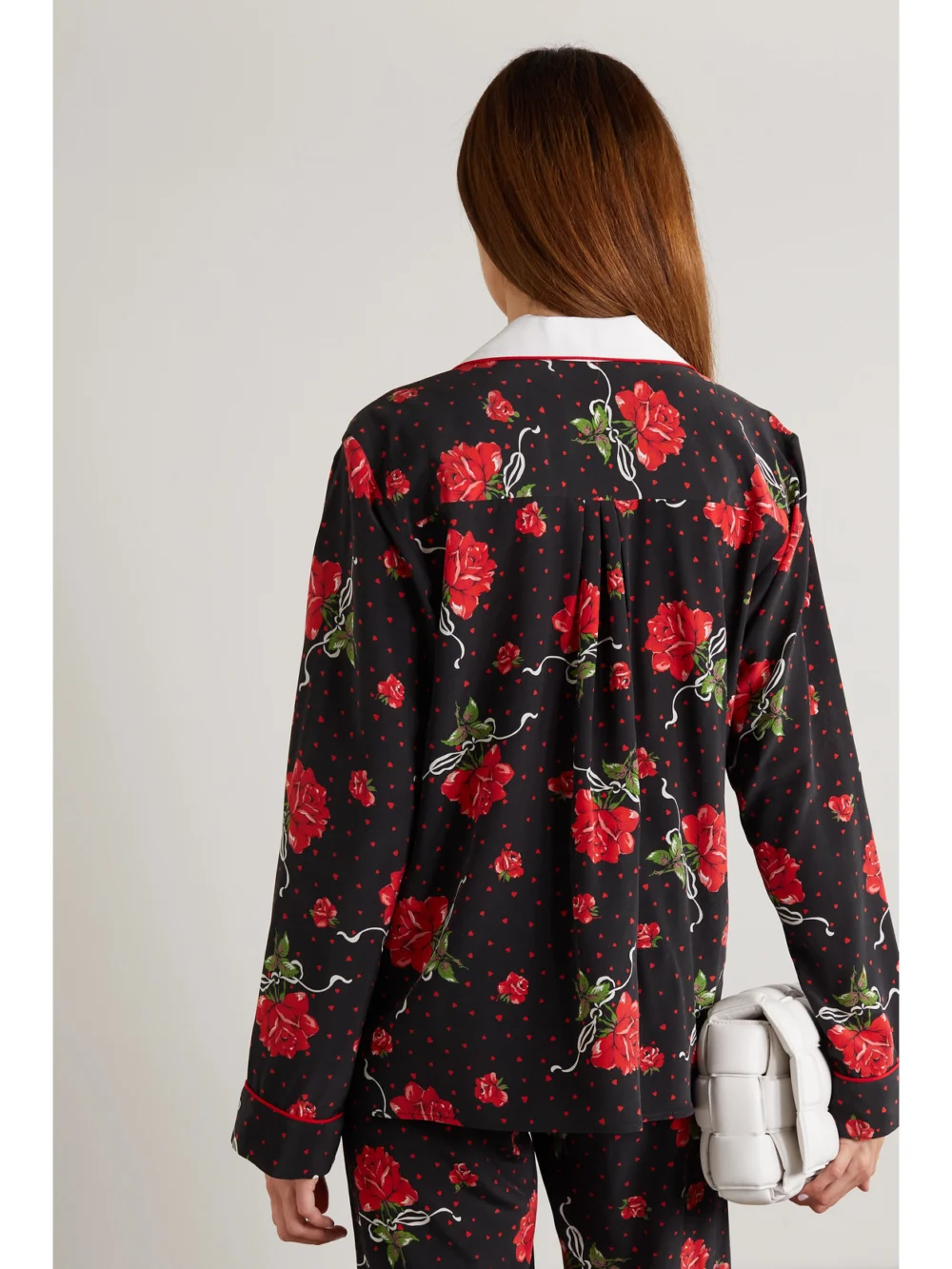 Back view of the Rodarte Floral-print Silk Crepe De Chine Blouse