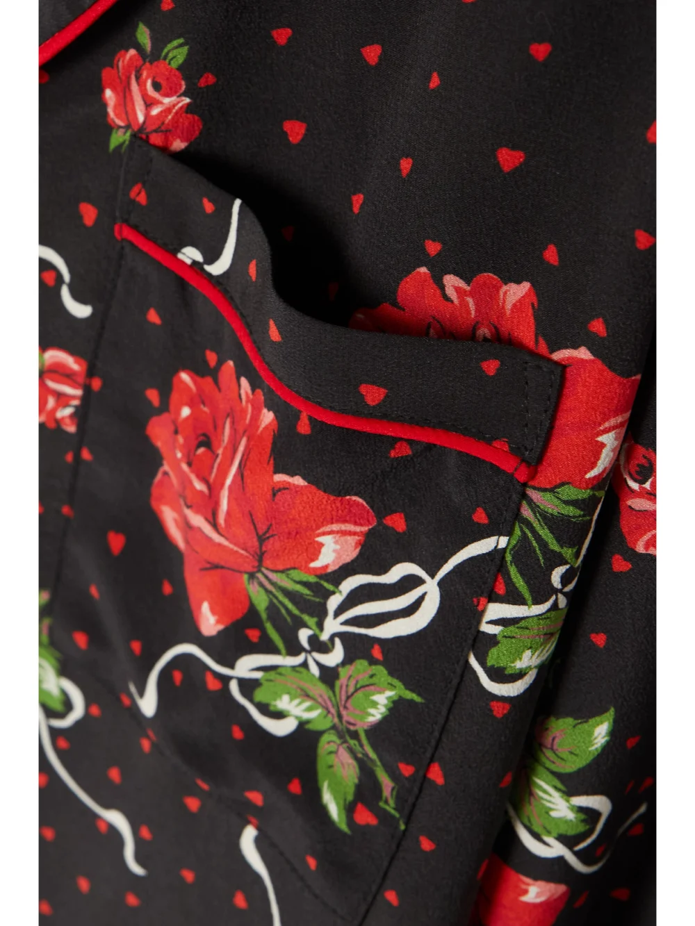 Close-up detail of the Rodarte Floral-print Silk Crepe De Chine Blouse