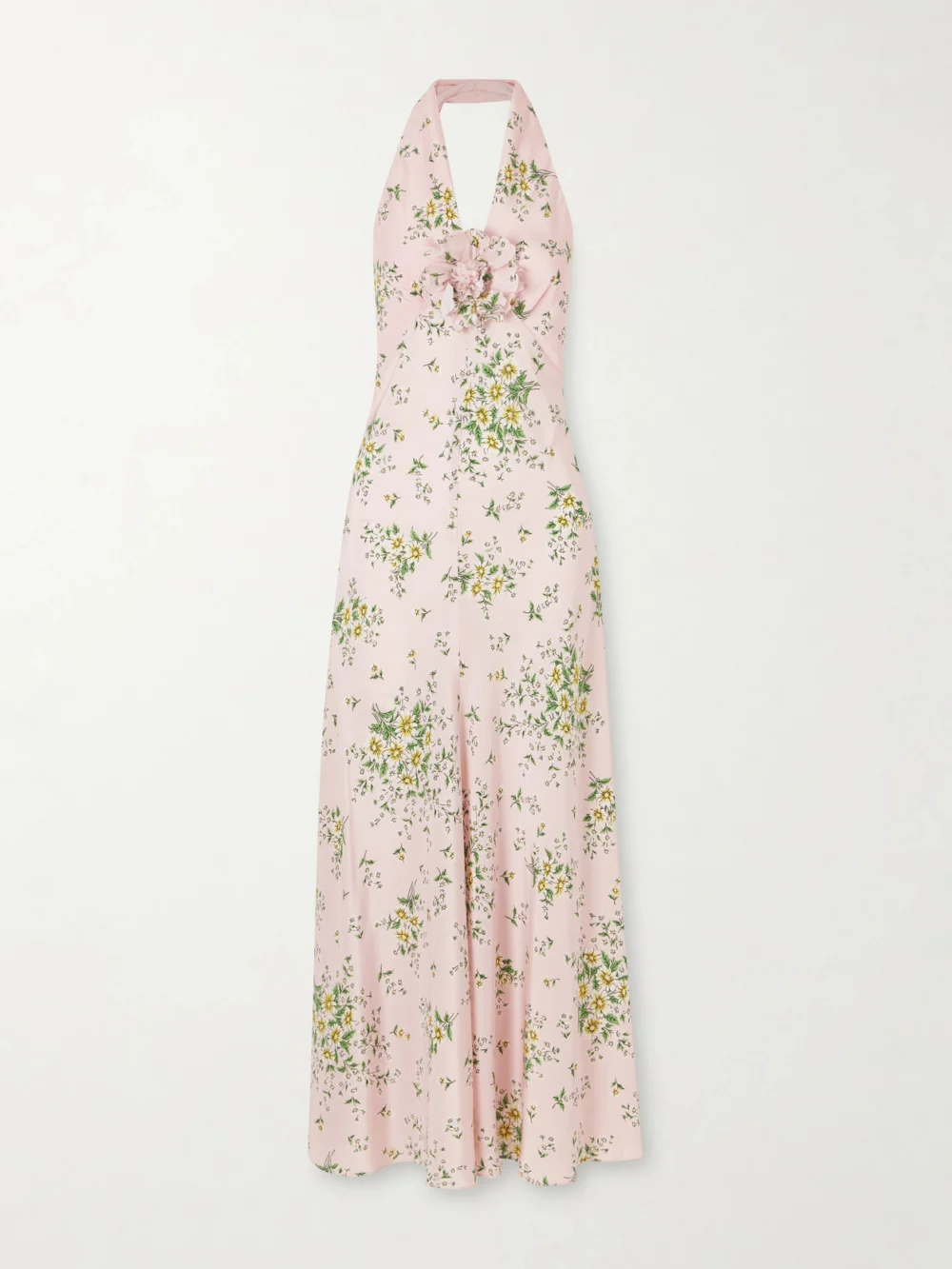 Rodarte Floral-print Silk-crepe Midi Dress in pink