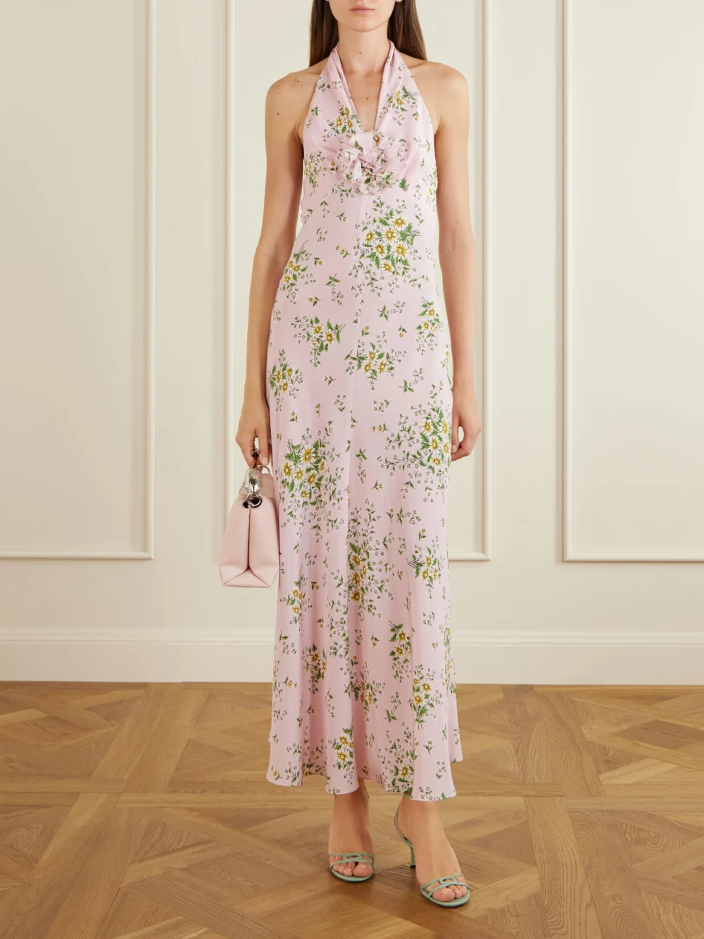 Rodarte Floral-print Silk-crepe Midi Dress, worn by a model