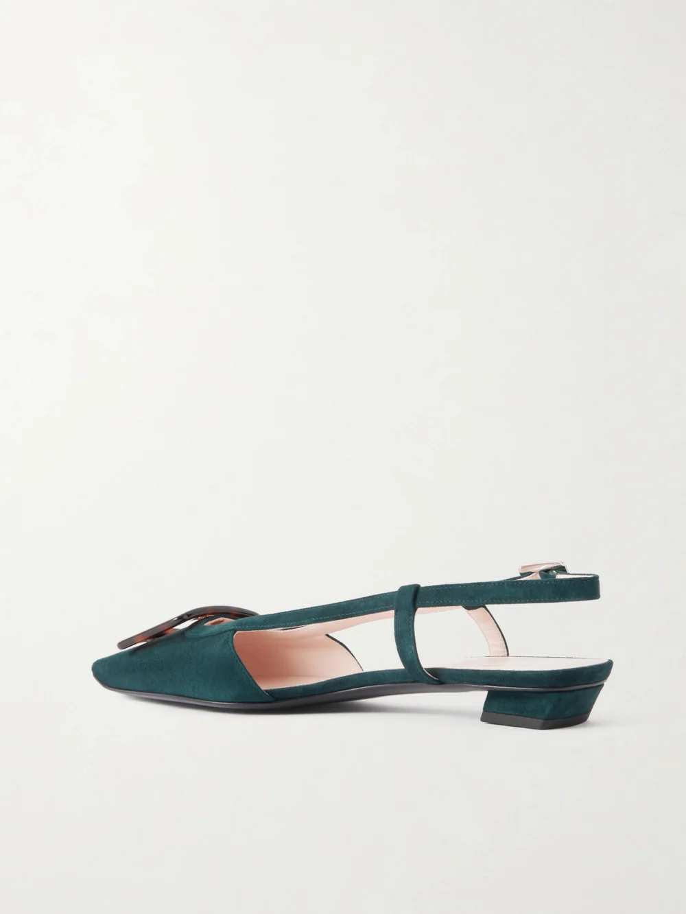 Back view of the Roger Vivier Belle Vivier 25 Suede Slingback Pumps