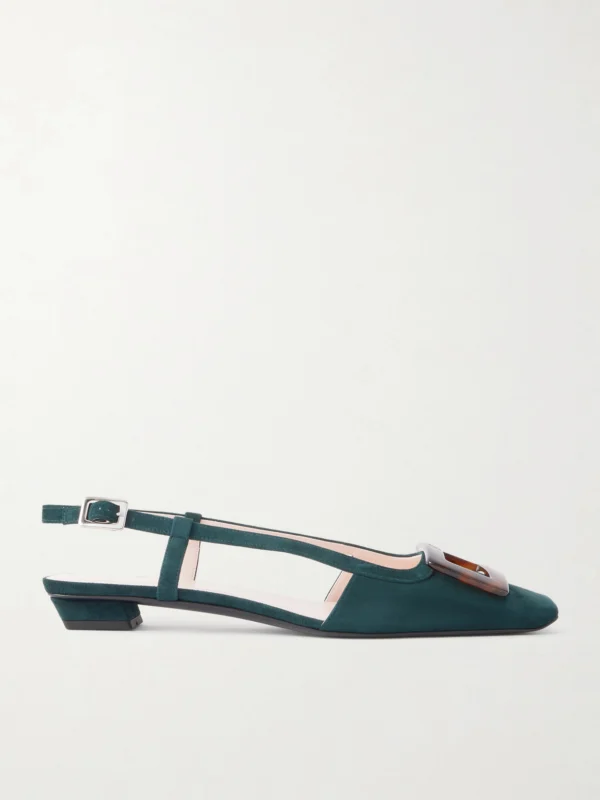 Roger Vivier Belle Vivier 25 Suede Slingback Pumps