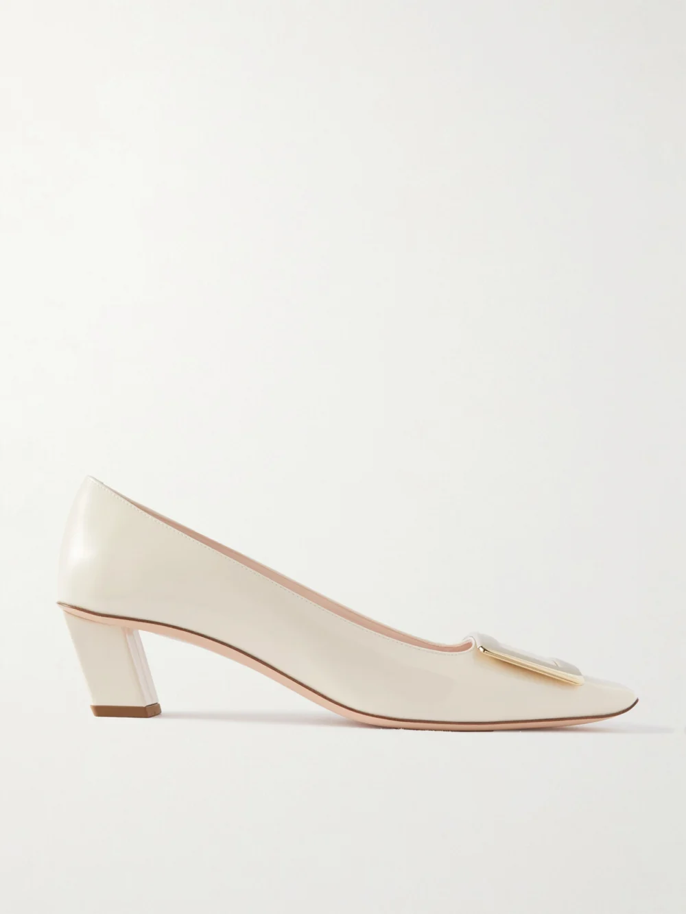 Roger Vivier Belle Vivier 45 Patent-leather Pumps in cream