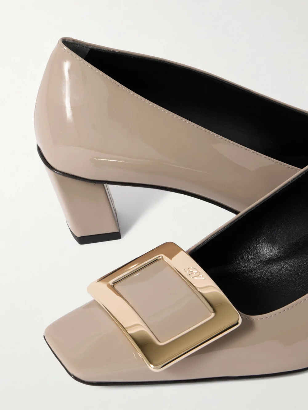 Close-up detail of the Roger Vivier Belle Vivier 45 Patent-leather Pumps