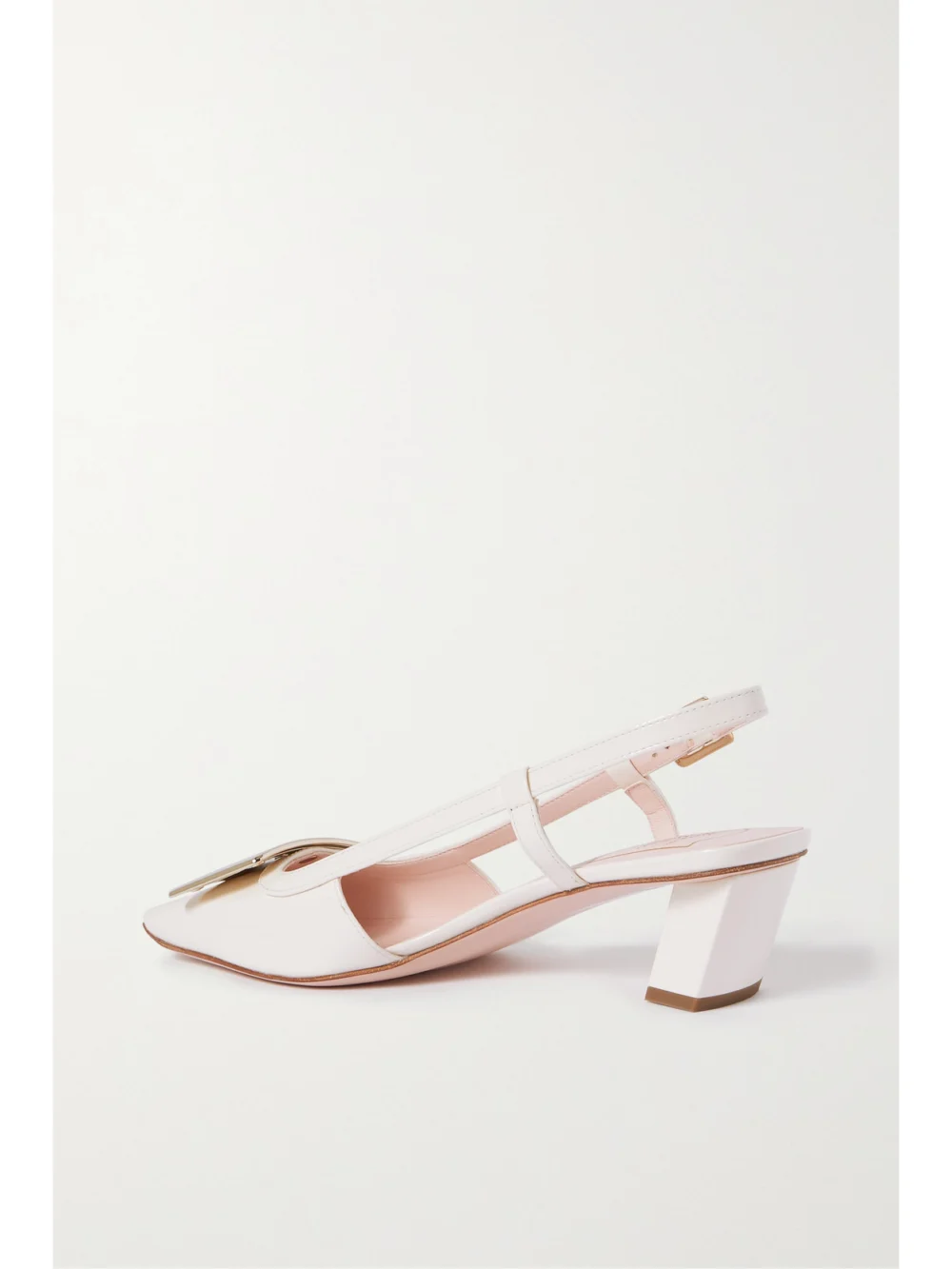 Back view of the Roger Vivier Belle Vivier 45 Patent-leather Slingback Pumps