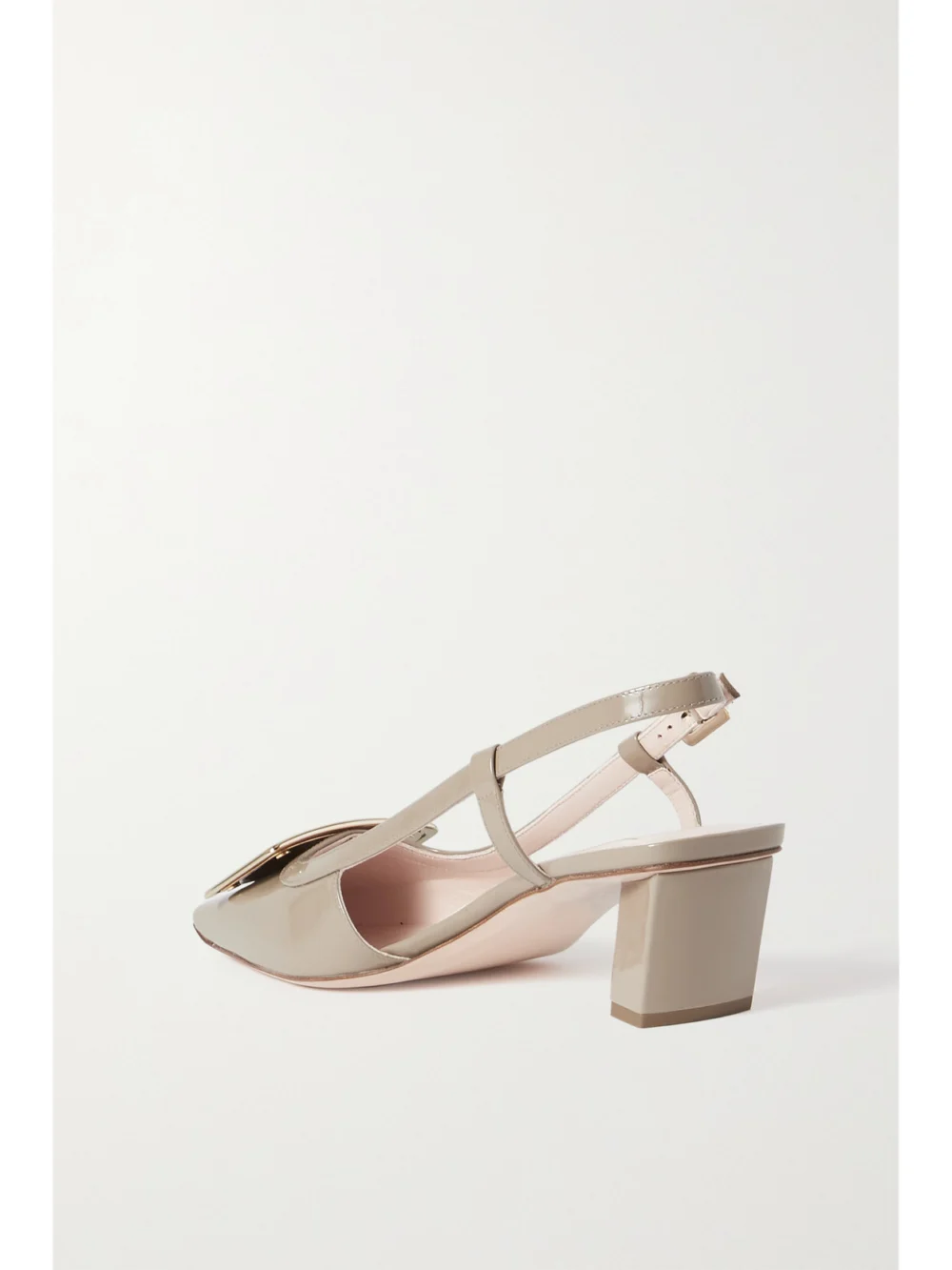 Back view of the Roger Vivier Belle Vivier 45 Patent-leather Slingback Pumps