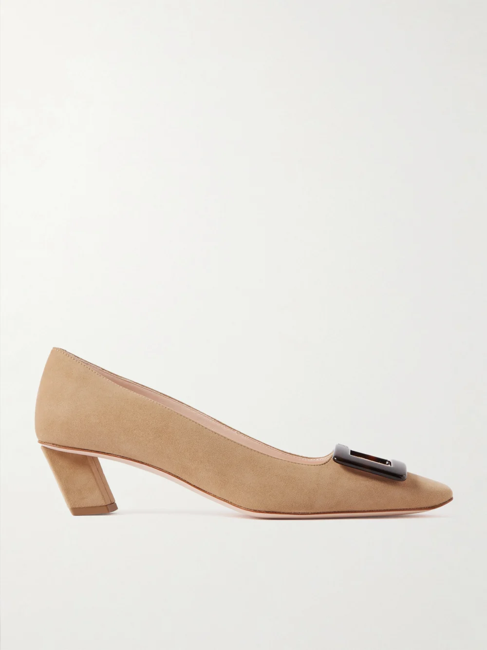 Roger Vivier Belle Vivier 45 Suede Pumps in brown