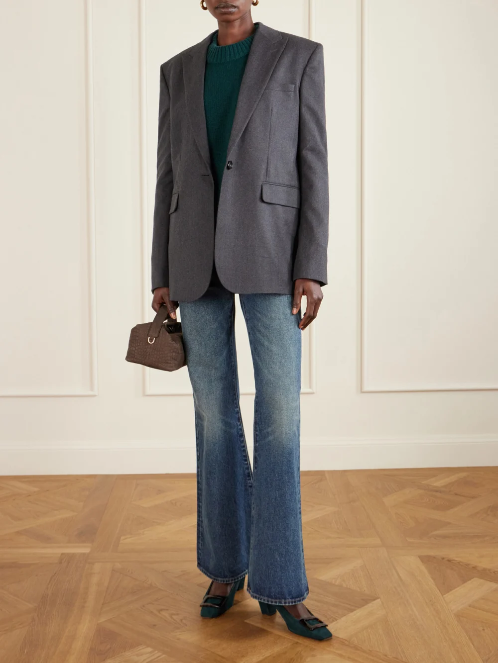 Roger Vivier Belle Vivier 45 Suede Pumps, styled view
