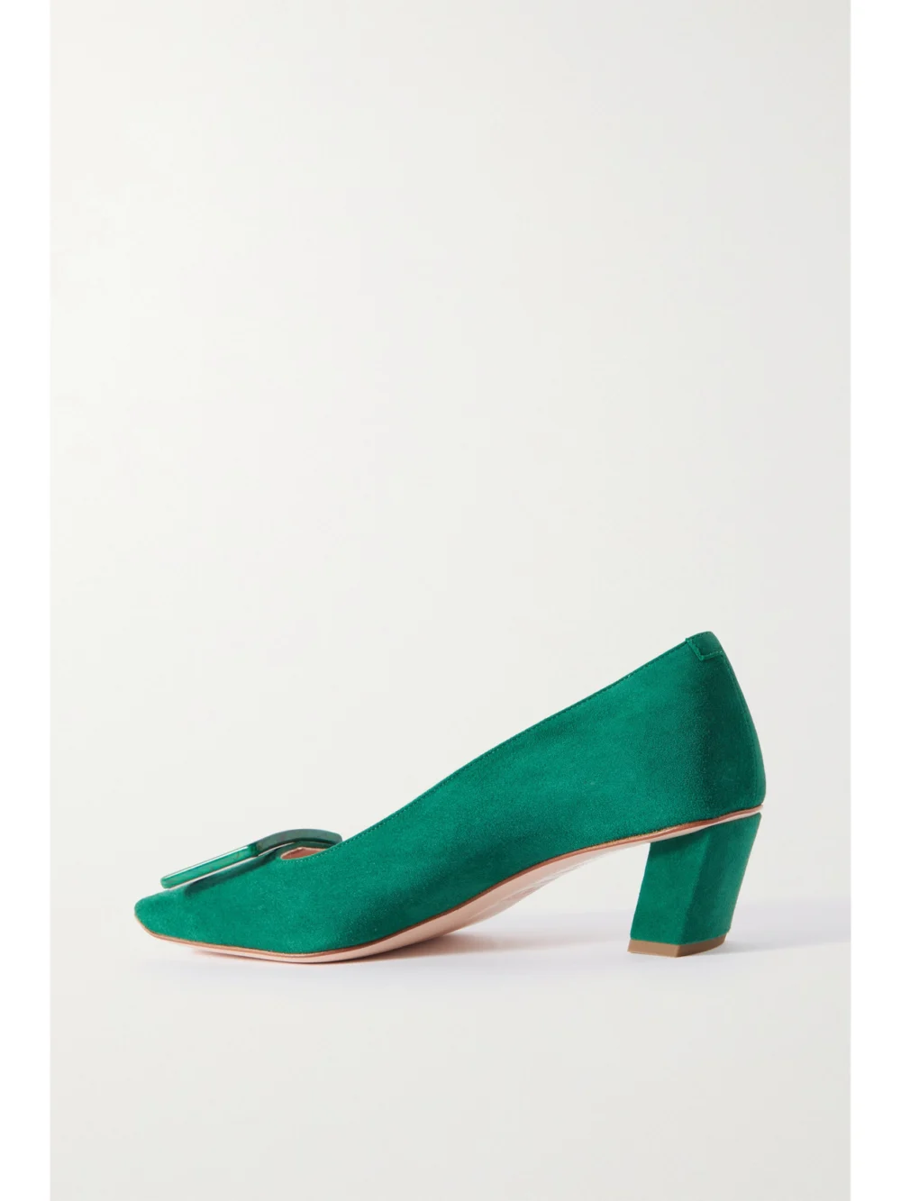 Back view of the Roger Vivier Belle Vivier 45 Suede Pumps