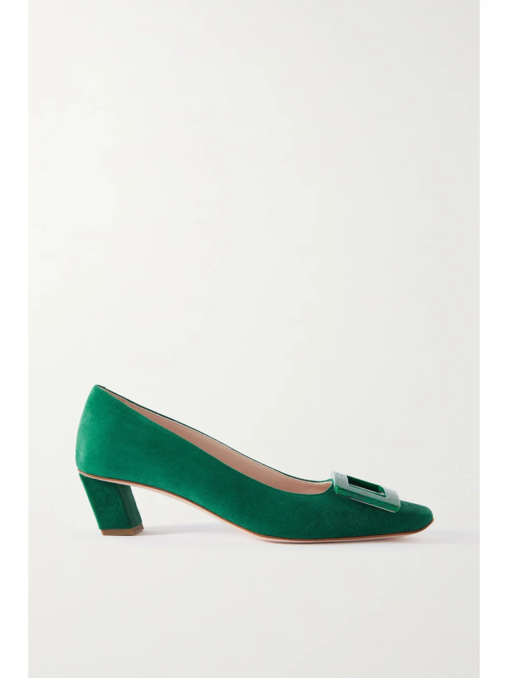 Roger Vivier Belle Vivier 45 Suede Pumps in green