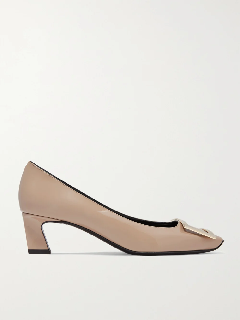 Roger Vivier Belle Vivier Trompette 45 Patent-leather Pumps in beige