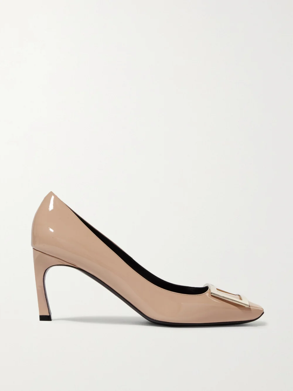 Roger Vivier Belle Vivier Trompette 70 Patent-leather Pumps in beige