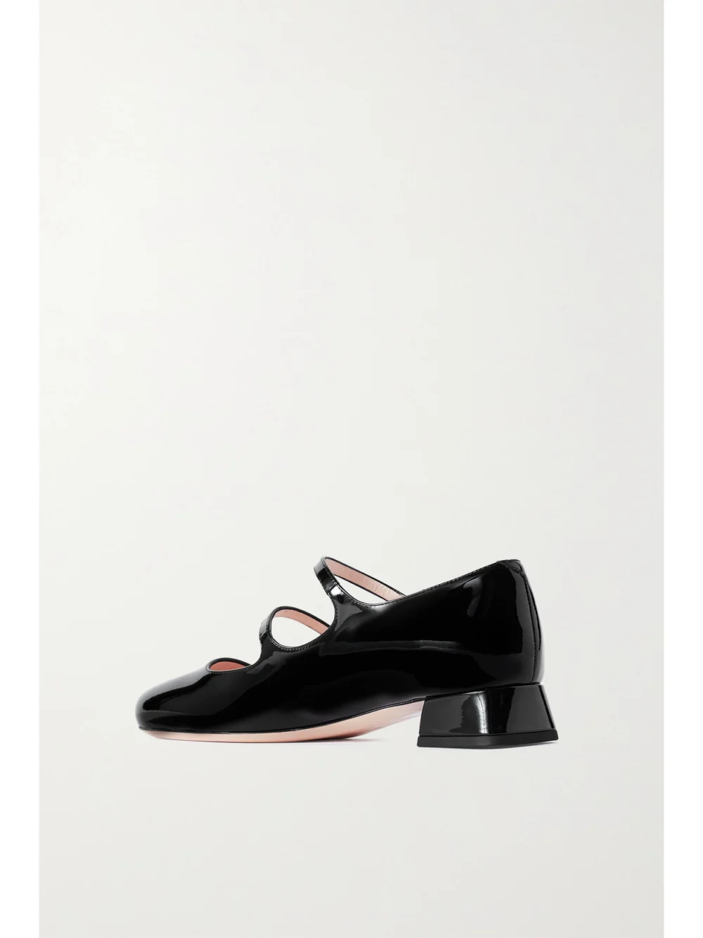 Back view of the Roger Vivier Mini Très Vivier 25 Crystal-embellished Patent-leather Pumps