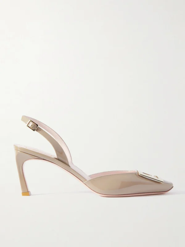 Roger Vivier Trompette 70 Patent-leather Slingback Pumps