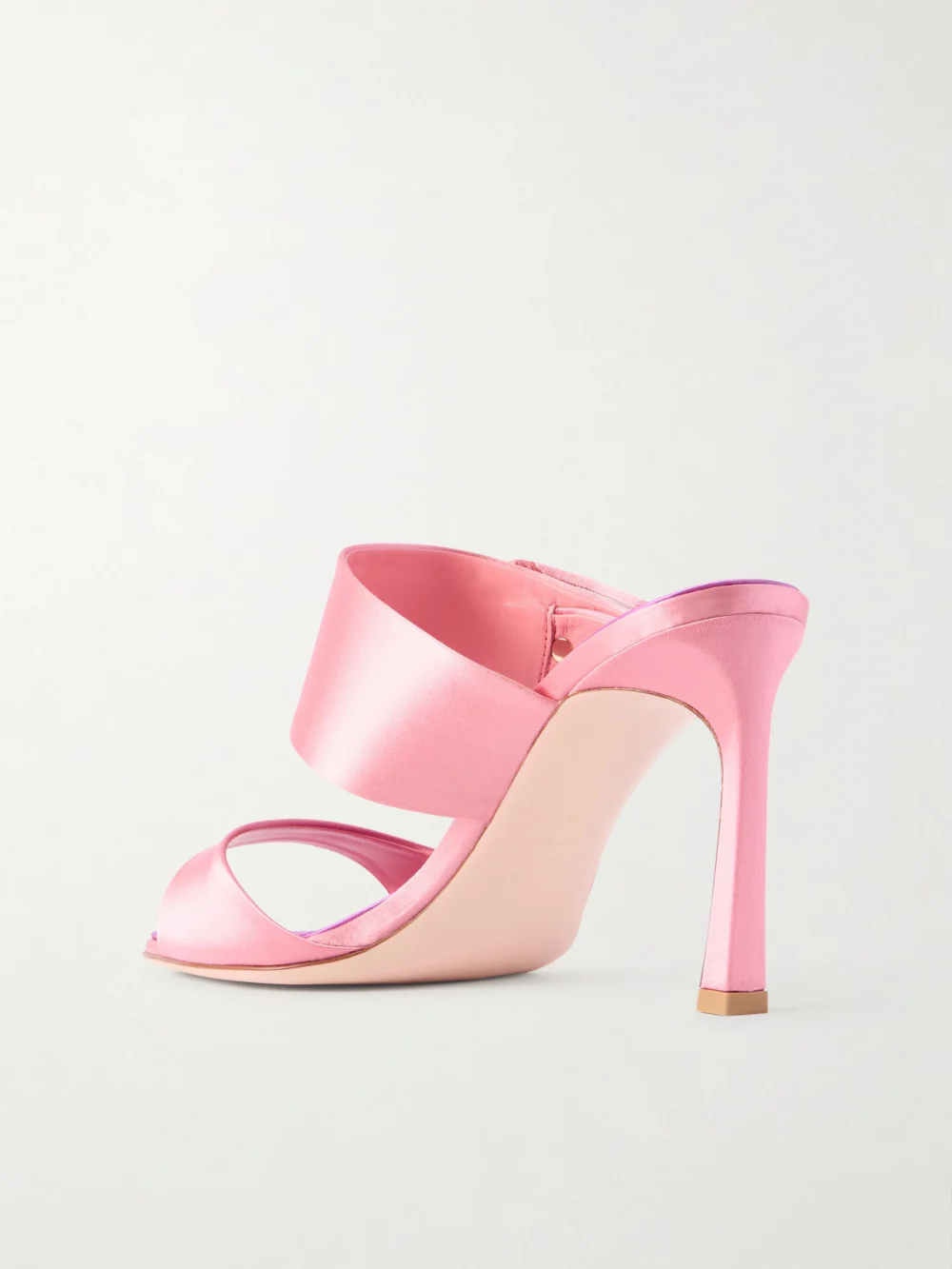 Back view of the Roger Vivier Trompette 85 Crystal-embellished Satin Mules